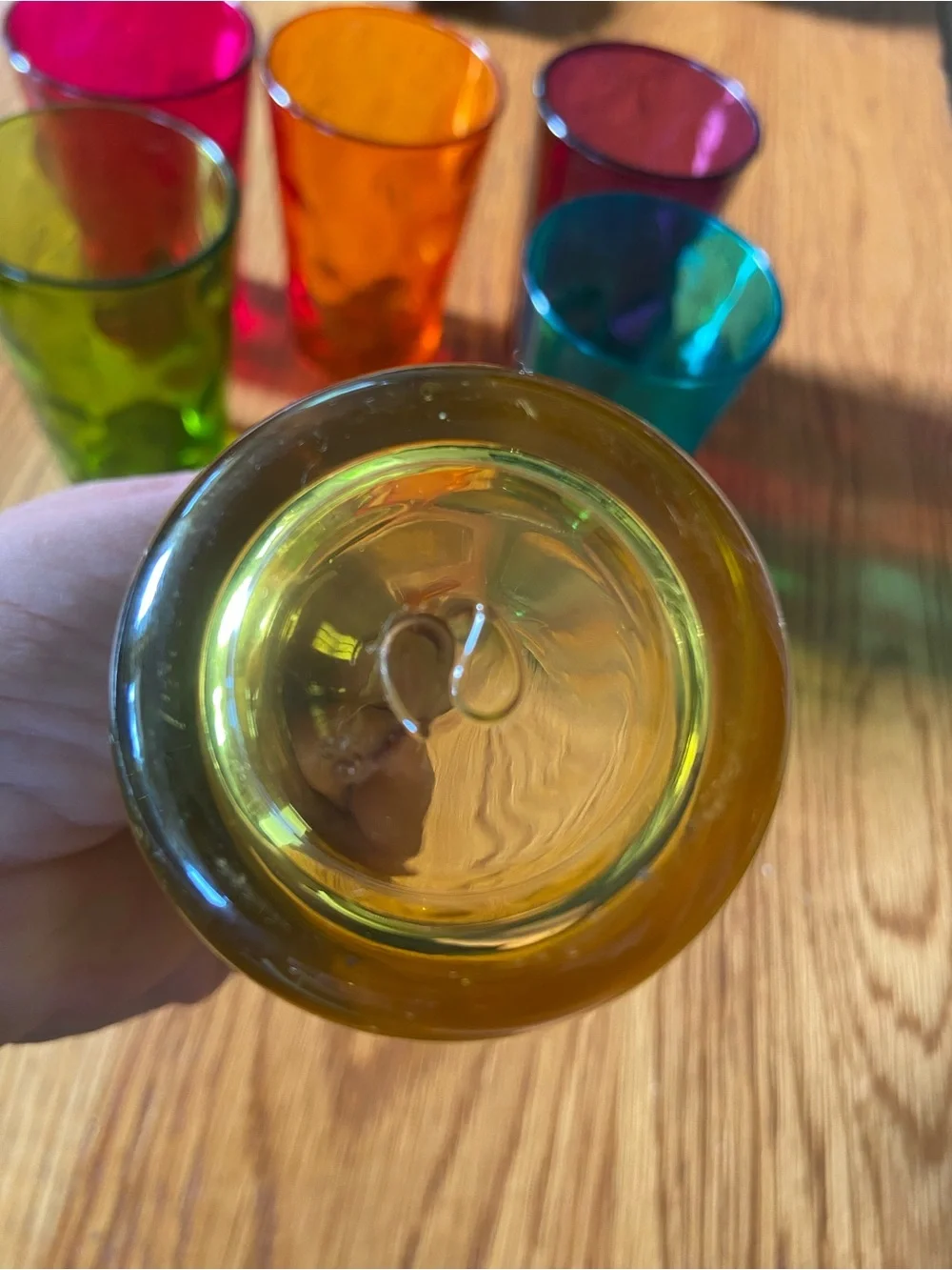 6 Vintage Pasabahce Opus Thumbprint Juice Glasses